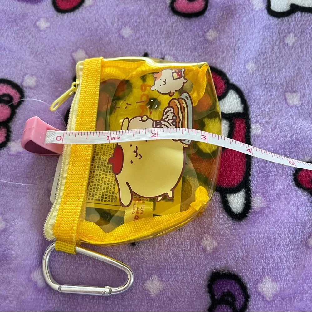 Pompompurin Yellow Clear Plastic Small Zip Coin Pouch NWT